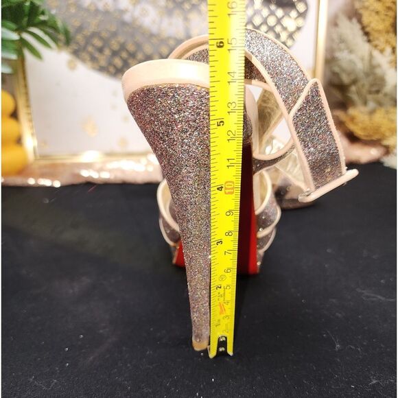 Authentic Christian Louboutin Multicolor Glitter Straratata Platform Sandals - Picture 11 of 16